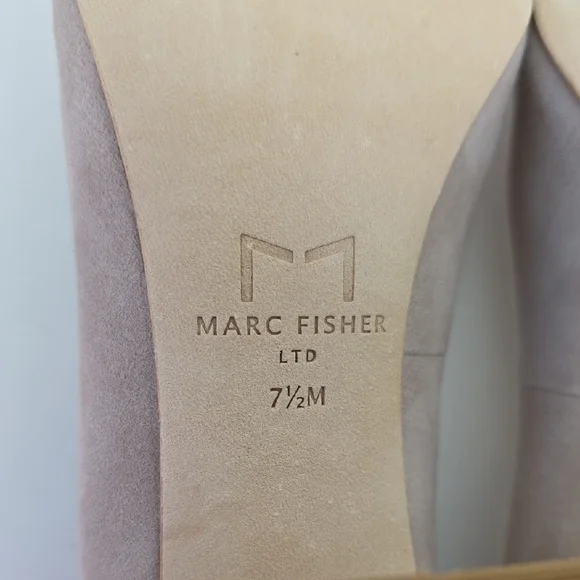 Marc Fisher Taupe Suede Heels.  Size 7 1/2 - Picture 11 of 12